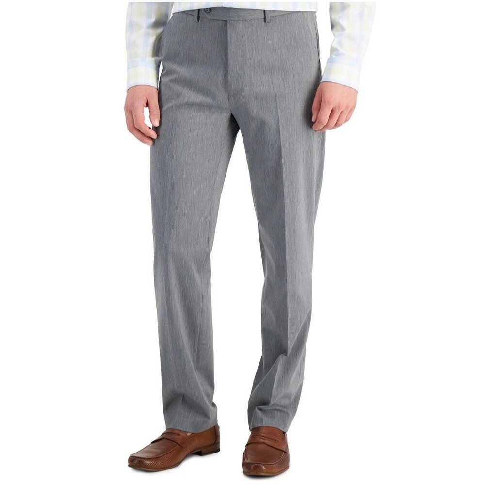 NEW NAUTICA Mens 38x29 Solid Gray Super Soft Trousers/Dress Pants/Slacks
